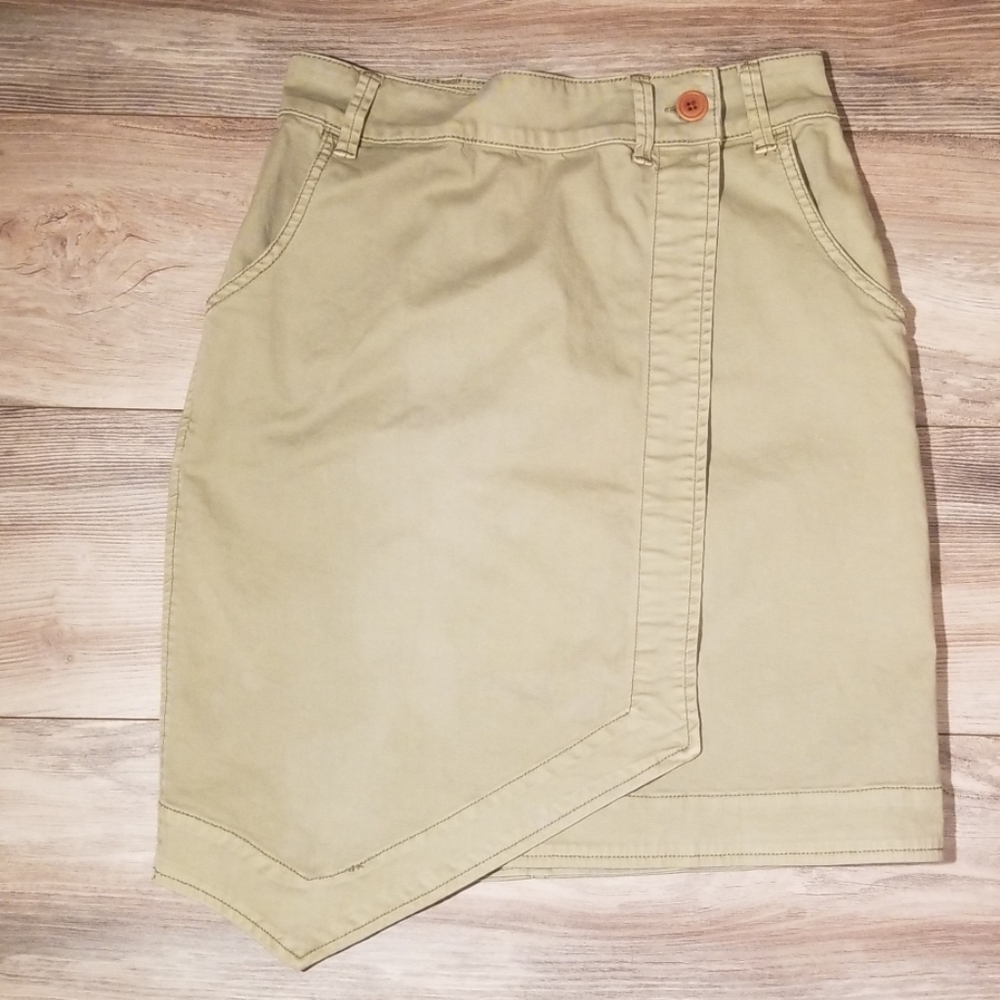 Pilcro and the Letterpress army green skirt